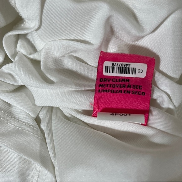 Betsey Johnson Women's Bow Tie Mini Dress Flounce Hem Ivory Size 2 - Picture 6 of 9